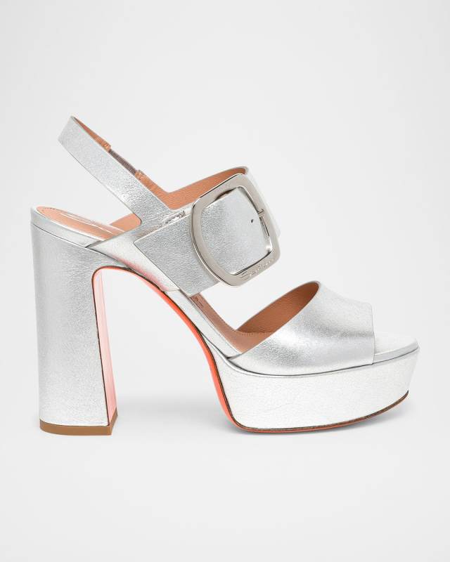 Bruxel Metallic Buckle Platform Sandals